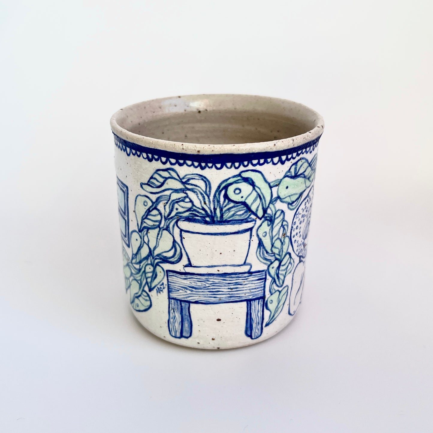 Handcrafted Ceramic Tumbler – Growing Phases (Speckled Stoneware, 250ml)