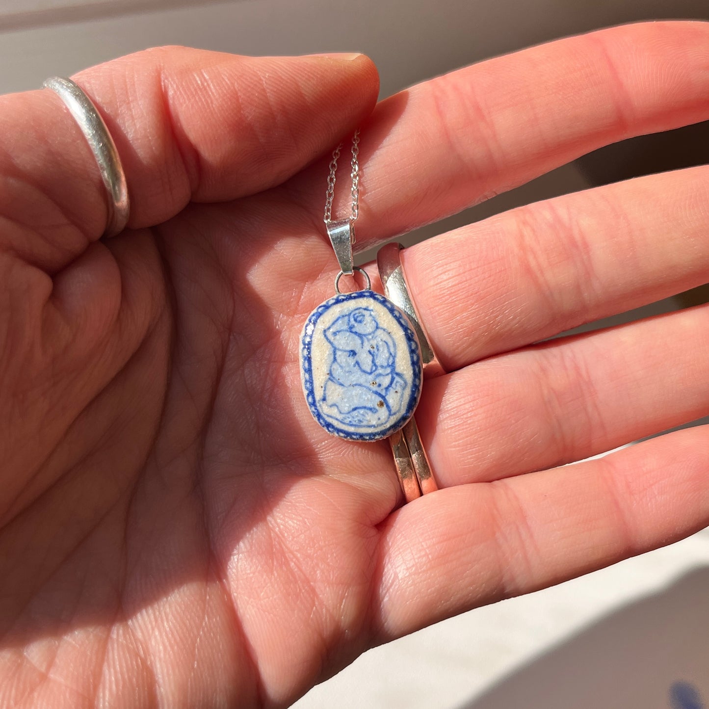 Handmade Ceramic Pendant Necklace – A Celebration of Transgender Beauty (Sterling Silver, Unique Design)