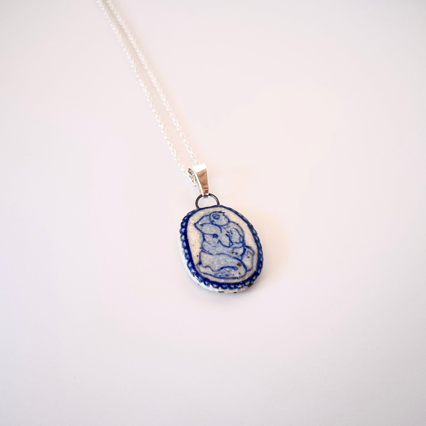 Handmade Ceramic Pendant Necklace – A Celebration of Transgender Beauty (Sterling Silver, Unique Design)