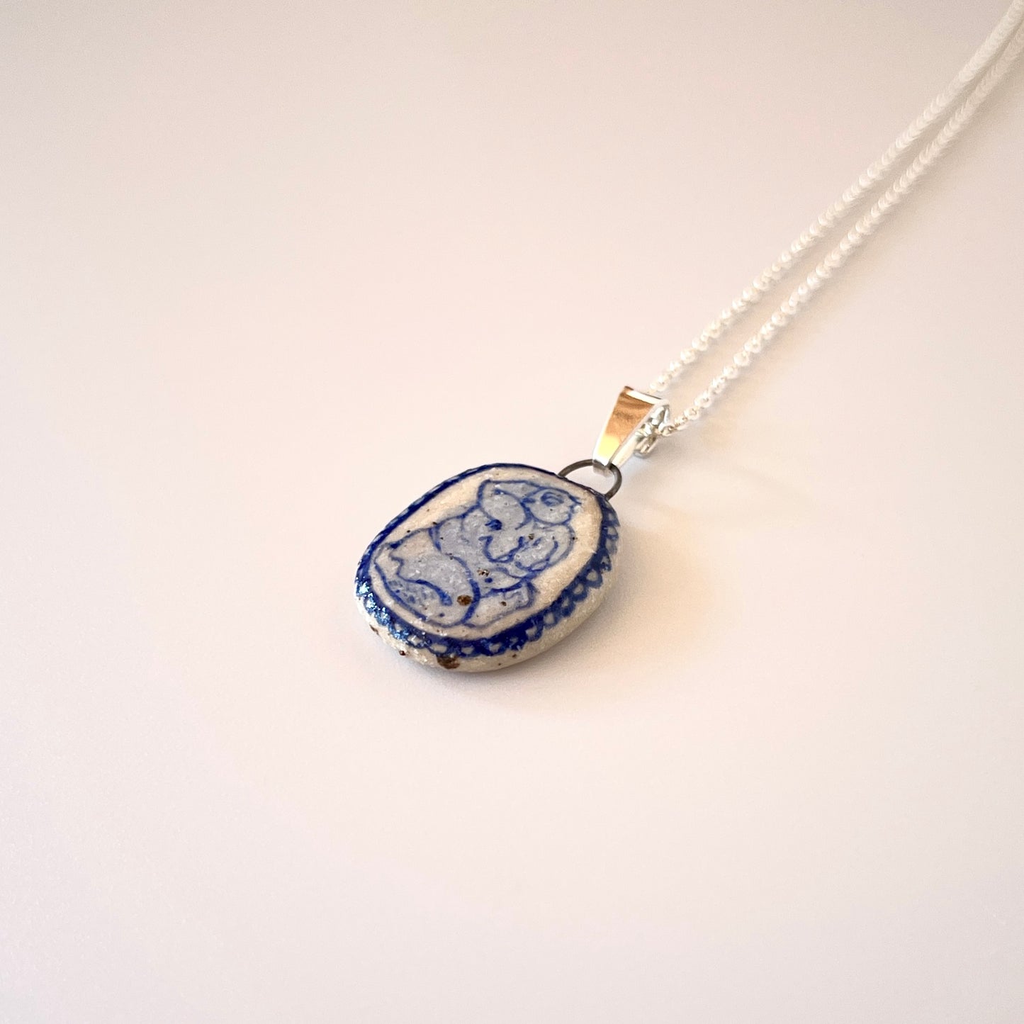 Handmade Ceramic Pendant Necklace – A Celebration of Transgender Beauty (Sterling Silver, Unique Design)