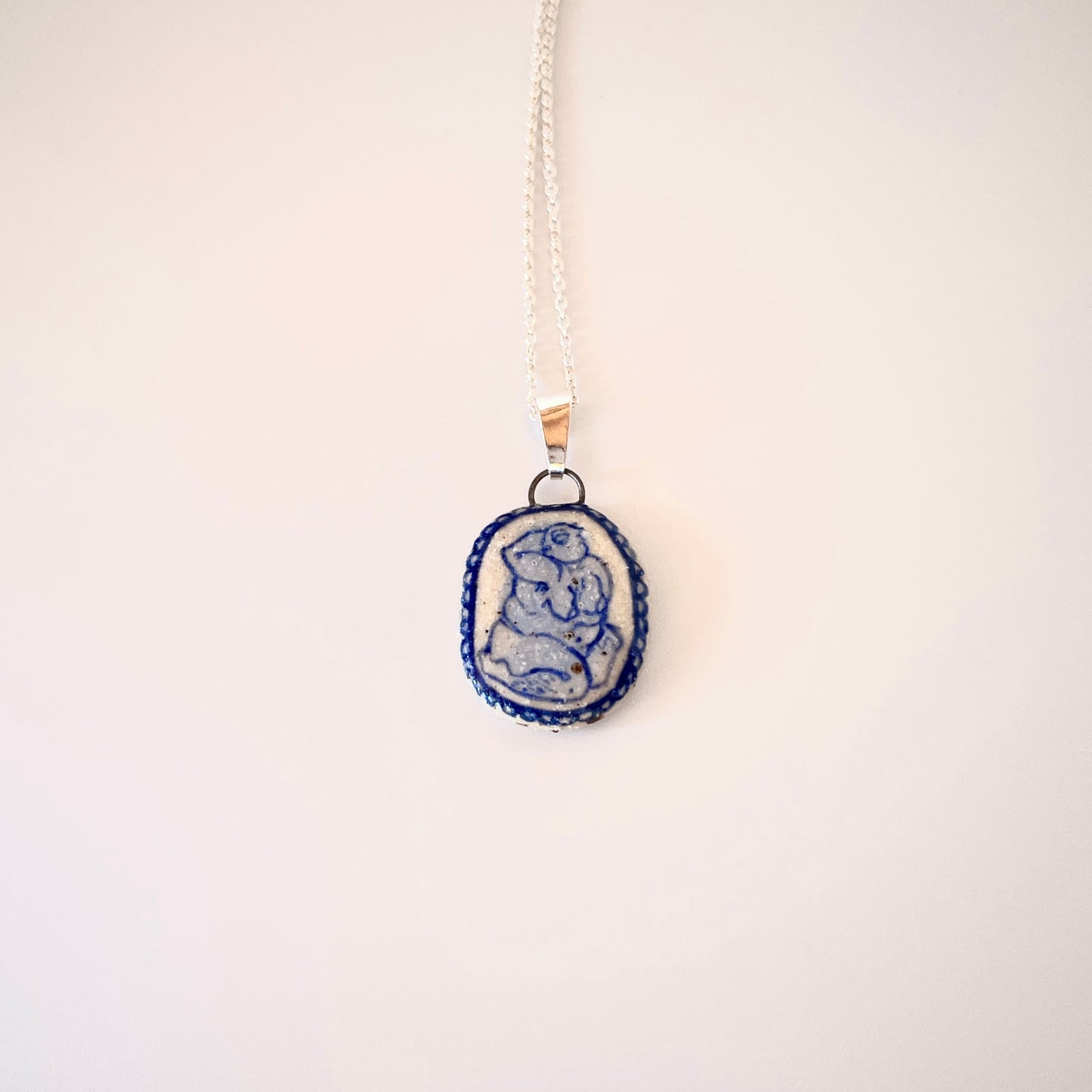 Handmade Ceramic Pendant Necklace – A Celebration of Transgender Beauty (Sterling Silver, Unique Design)