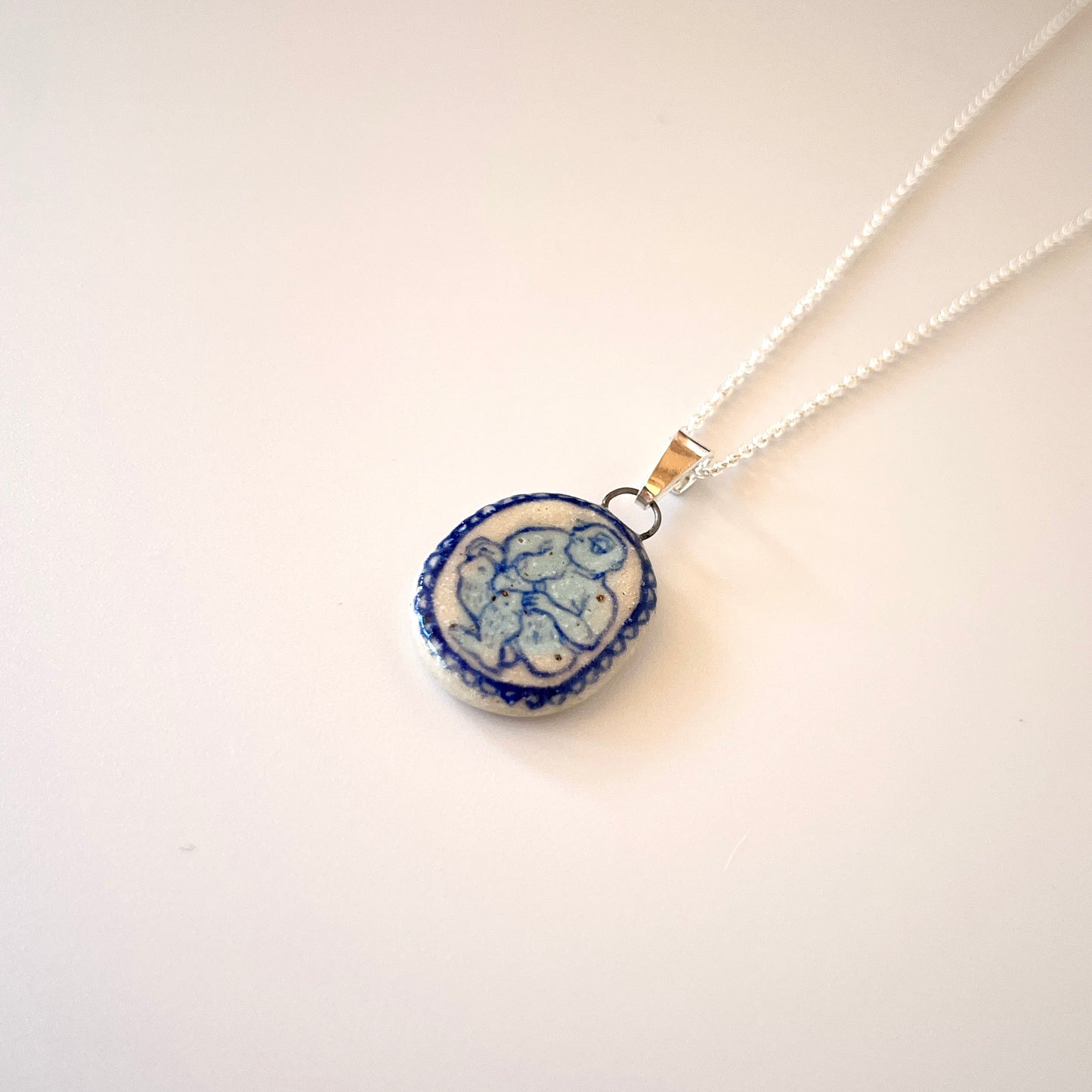 Handmade Ceramic Pendant Necklace – A Celebration of Transgender Beauty (Sterling Silver, Unique Design)