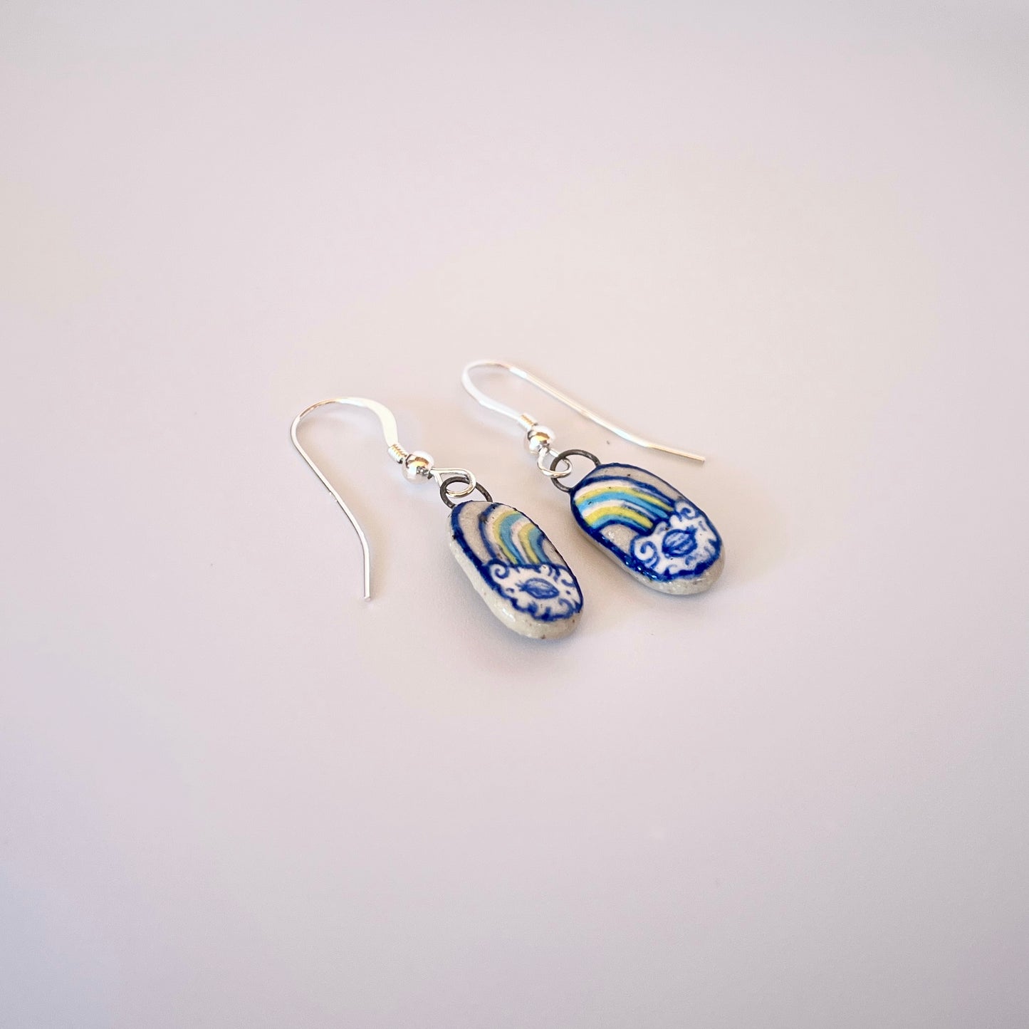 Handmade Ceramic Rainbow Earrings – Pansexual Pride Jewellery (Sterling Silver, Ceramic, LGBTQ+ Gift)