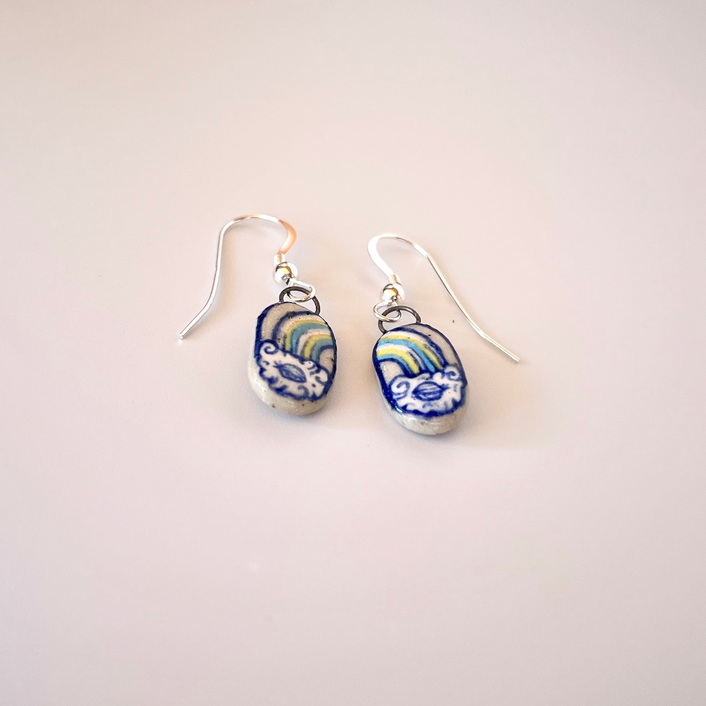 Handmade Ceramic Rainbow Earrings – Pansexual Pride Jewellery (Sterling Silver, Ceramic, LGBTQ+ Gift)