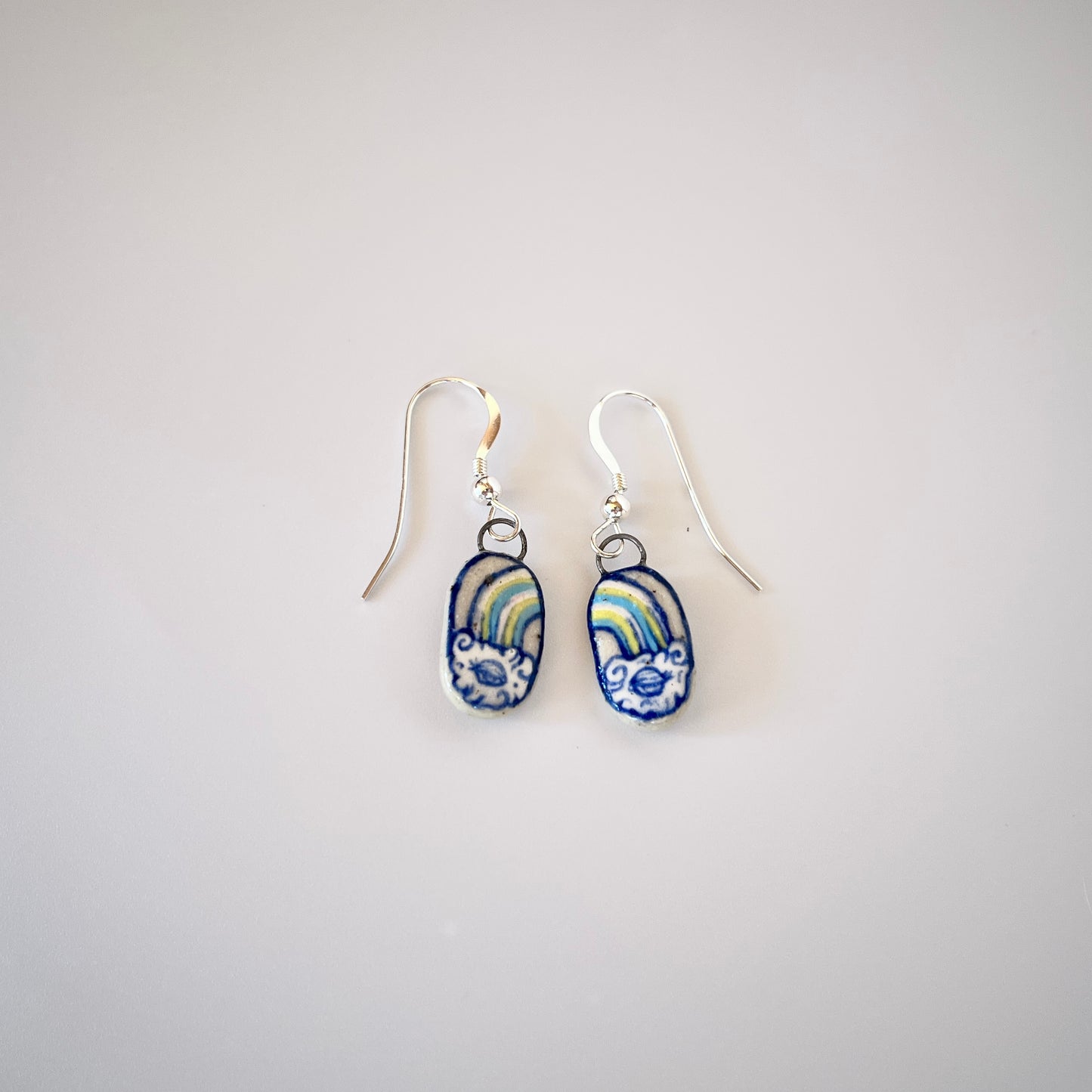 Handmade Ceramic Rainbow Earrings – Pansexual Pride Jewellery (Sterling Silver, Ceramic, LGBTQ+ Gift)