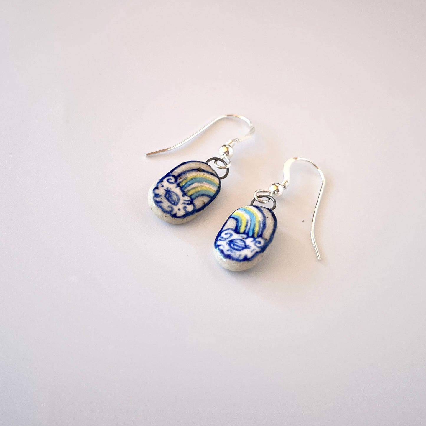 Handmade Ceramic Rainbow Earrings – Pansexual Pride Jewellery (Sterling Silver, Ceramic, LGBTQ+ Gift)