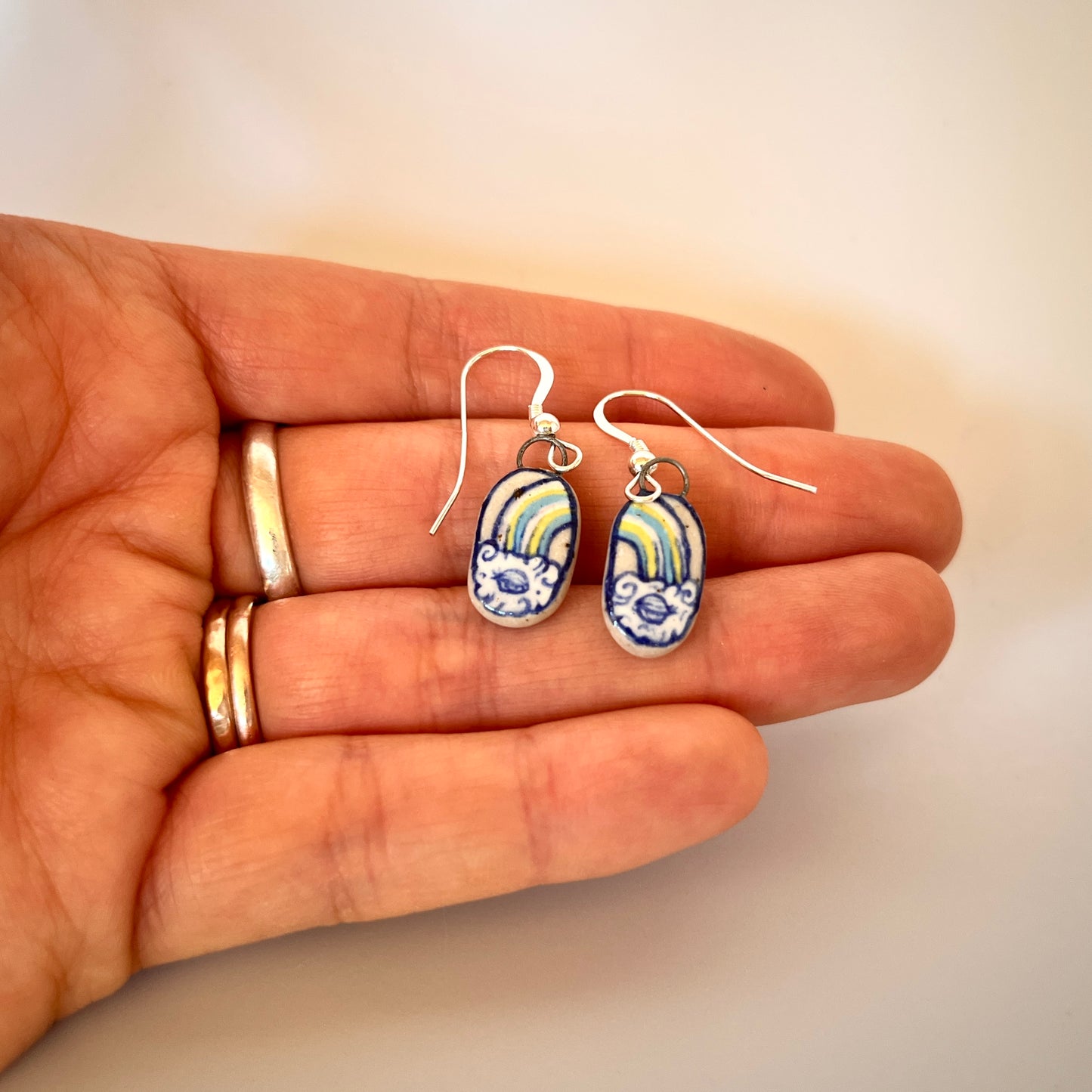 Handmade Ceramic Rainbow Earrings – Pansexual Pride Jewellery (Sterling Silver, Ceramic, LGBTQ+ Gift)