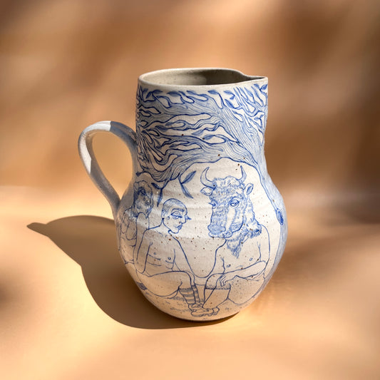 Handcrafted Ceramic Jug – All Together Now (Speckled Stoneware, 1.1L)