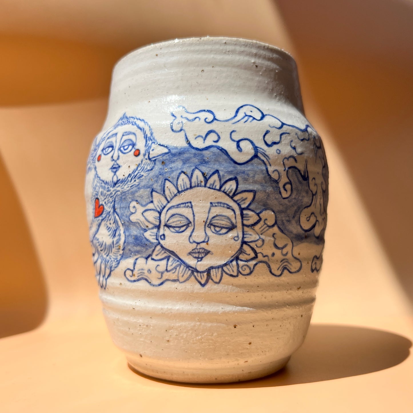 Handcrafted Large Ceramic Mug – Up In The Clouds (Speckled Stoneware, 450ml)