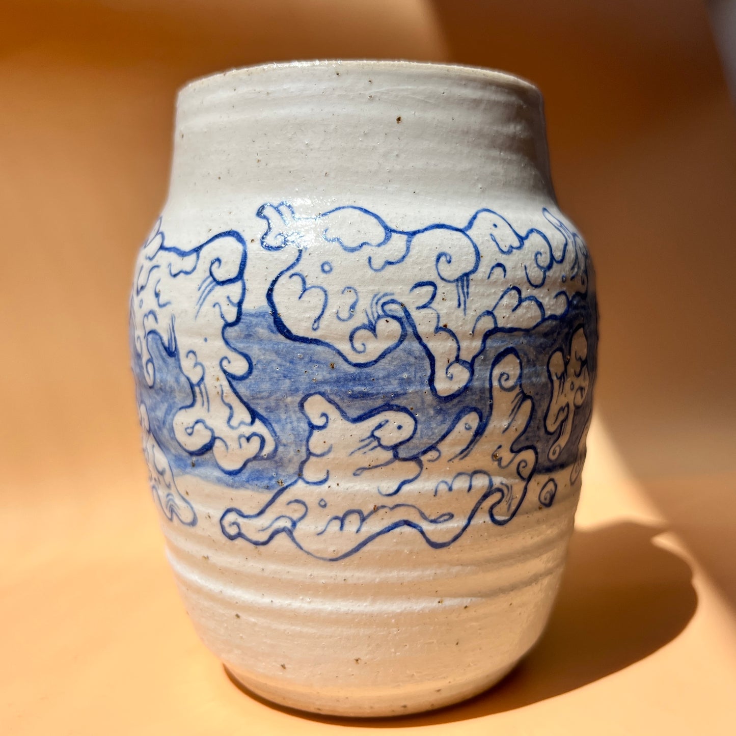 Handcrafted Large Ceramic Mug – Up In The Clouds (Speckled Stoneware, 450ml)