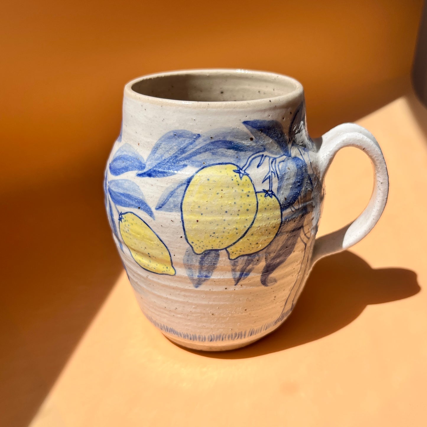 Handcrafted Large Ceramic Mug – When Life Gives You Lemons... (Speckled Stoneware, 450ml)