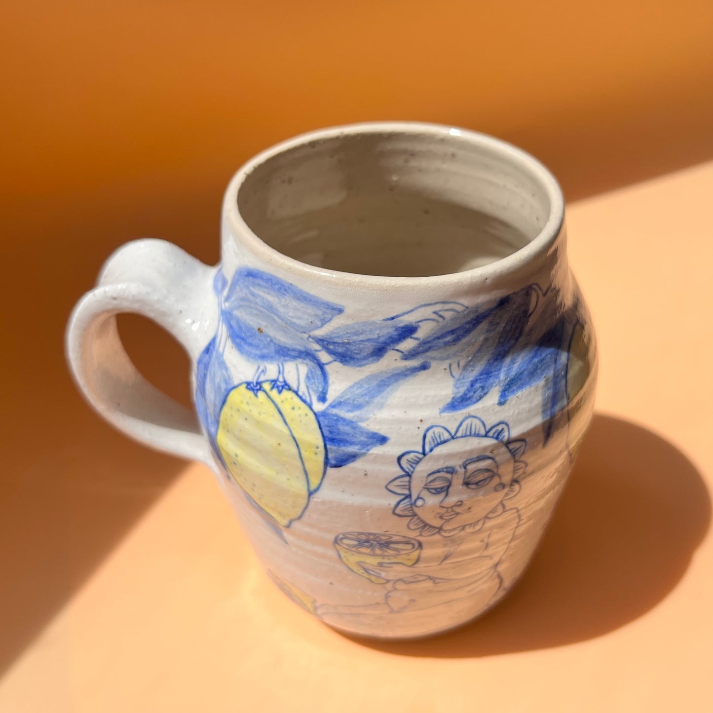 Handcrafted Large Ceramic Mug – When Life Gives You Lemons... (Speckled Stoneware, 450ml)