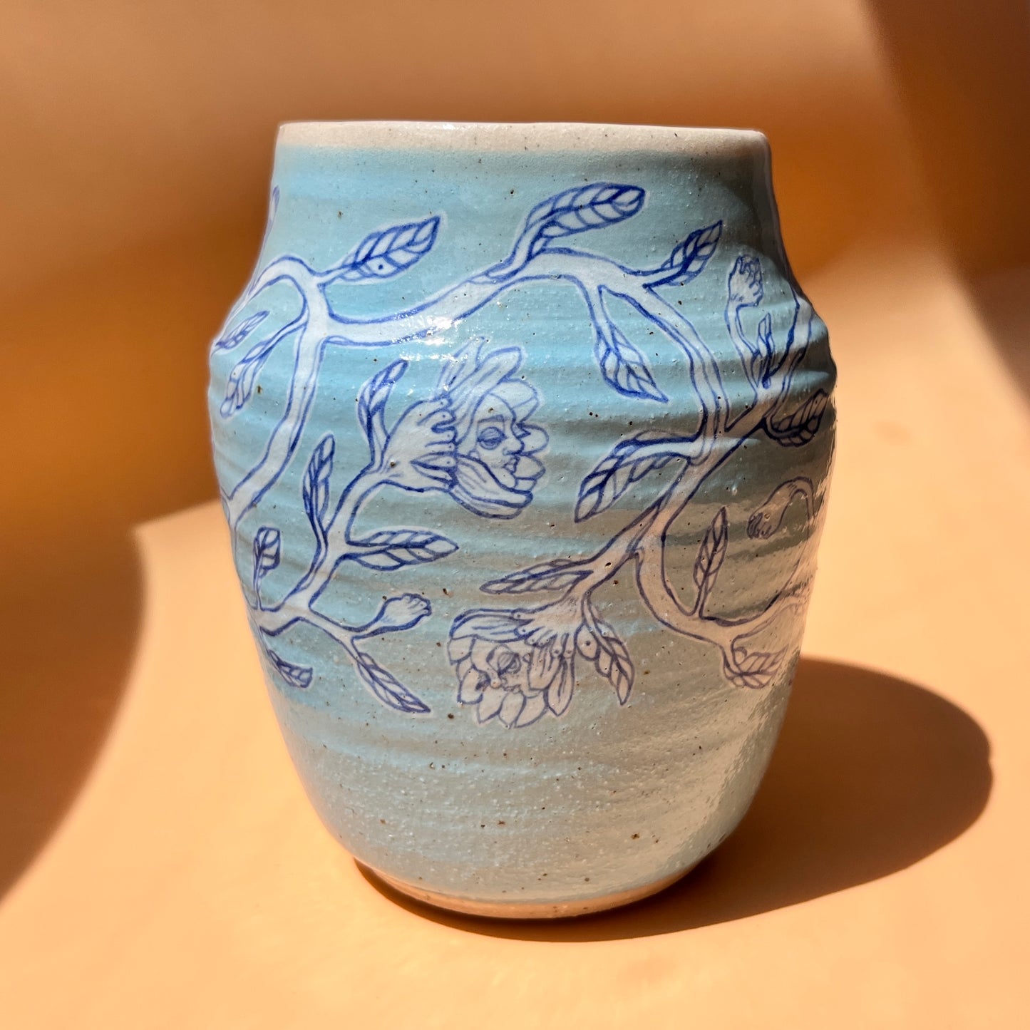 Handcrafted Large Ceramic Mug – Whispers In The Wisteria (Speckled Stoneware, 450ml)