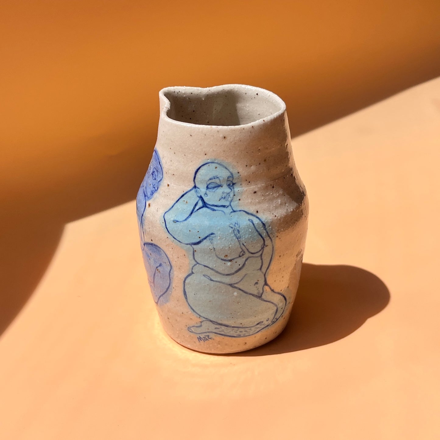Handcrafted Small Ceramic Jug – A Celebration of Transgender Beauty (Speckled Stoneware)