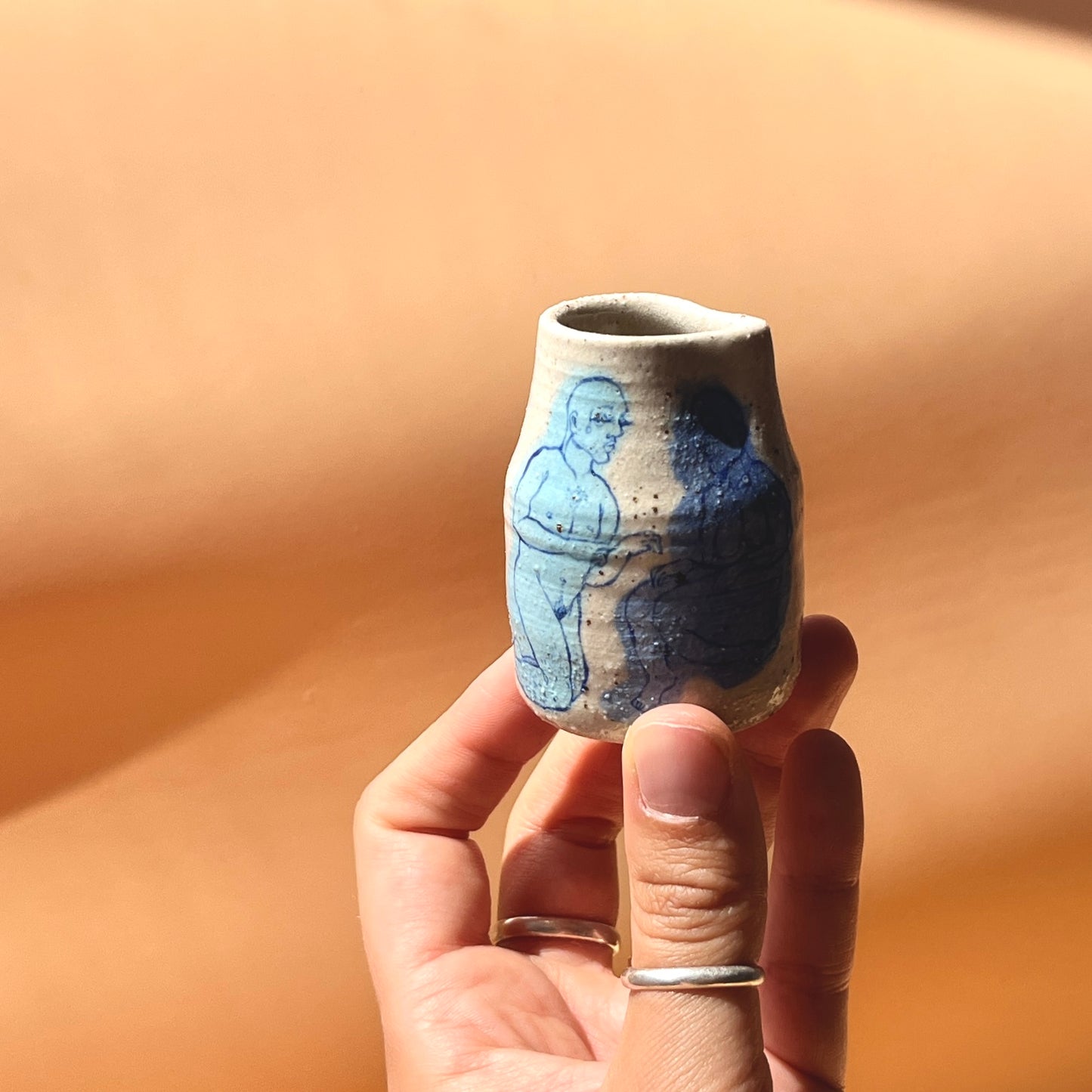 Handcrafted Miniature Ceramic Jug – A Celebration of Transgender Beauty (Speckled Stoneware)
