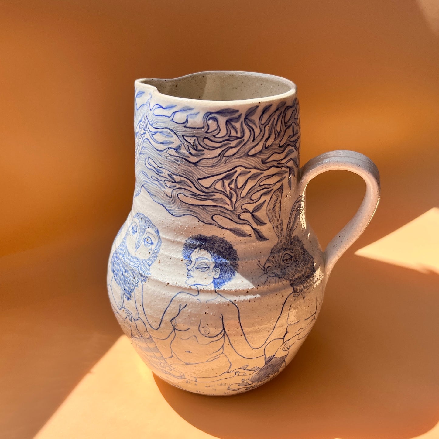 Handcrafted Ceramic Jug – All Together Now (Speckled Stoneware, 1.1L)