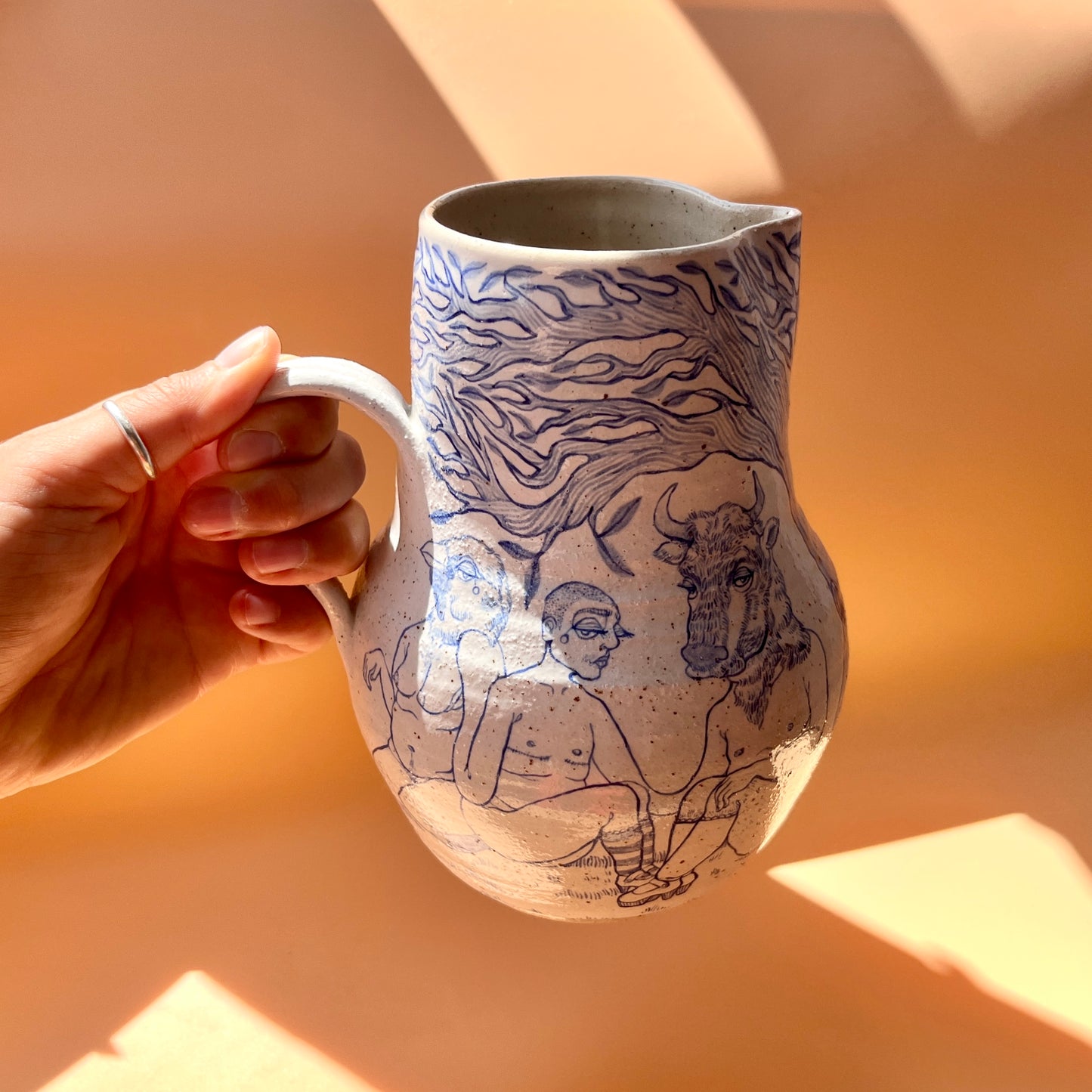 Handcrafted Ceramic Jug – All Together Now (Speckled Stoneware, 1.1L)