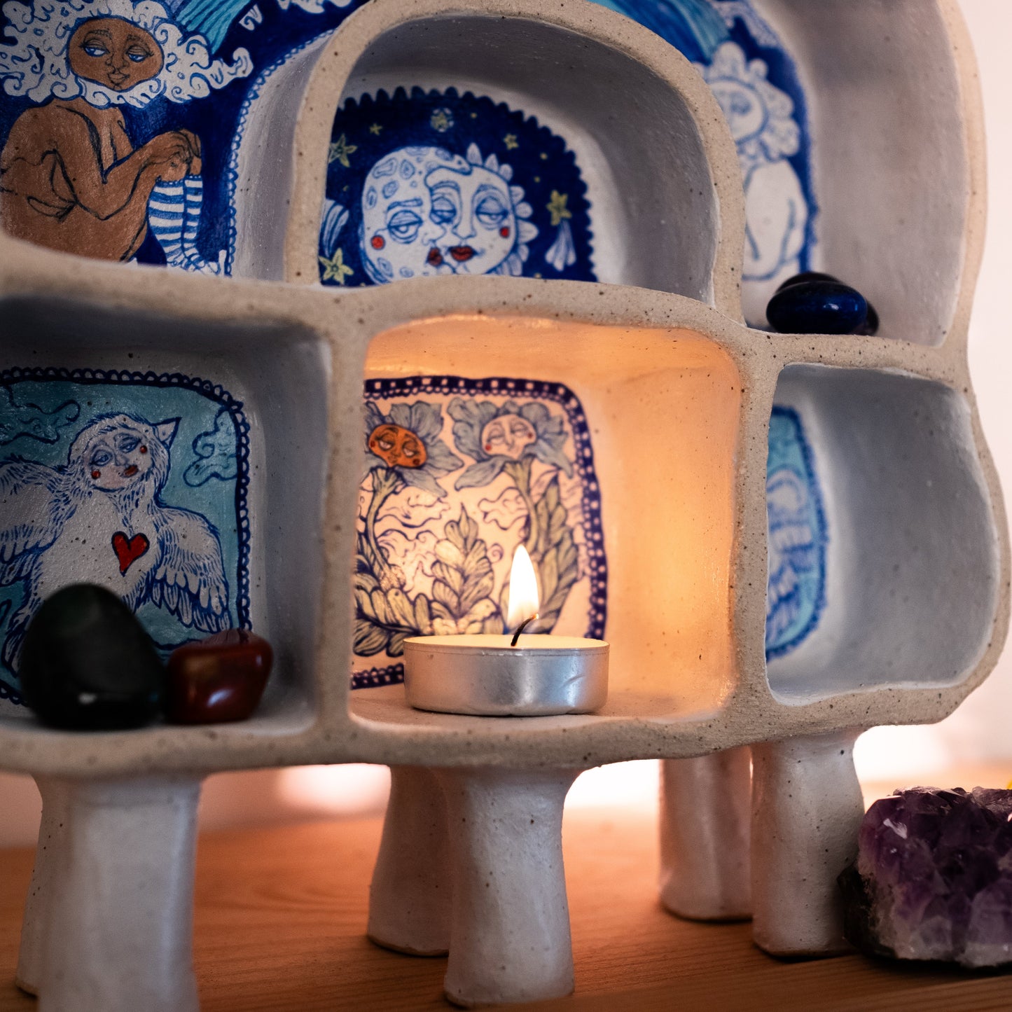 Ceramic Display Shelves – A Cabinet of Curiosities (Speckled Stoneware)