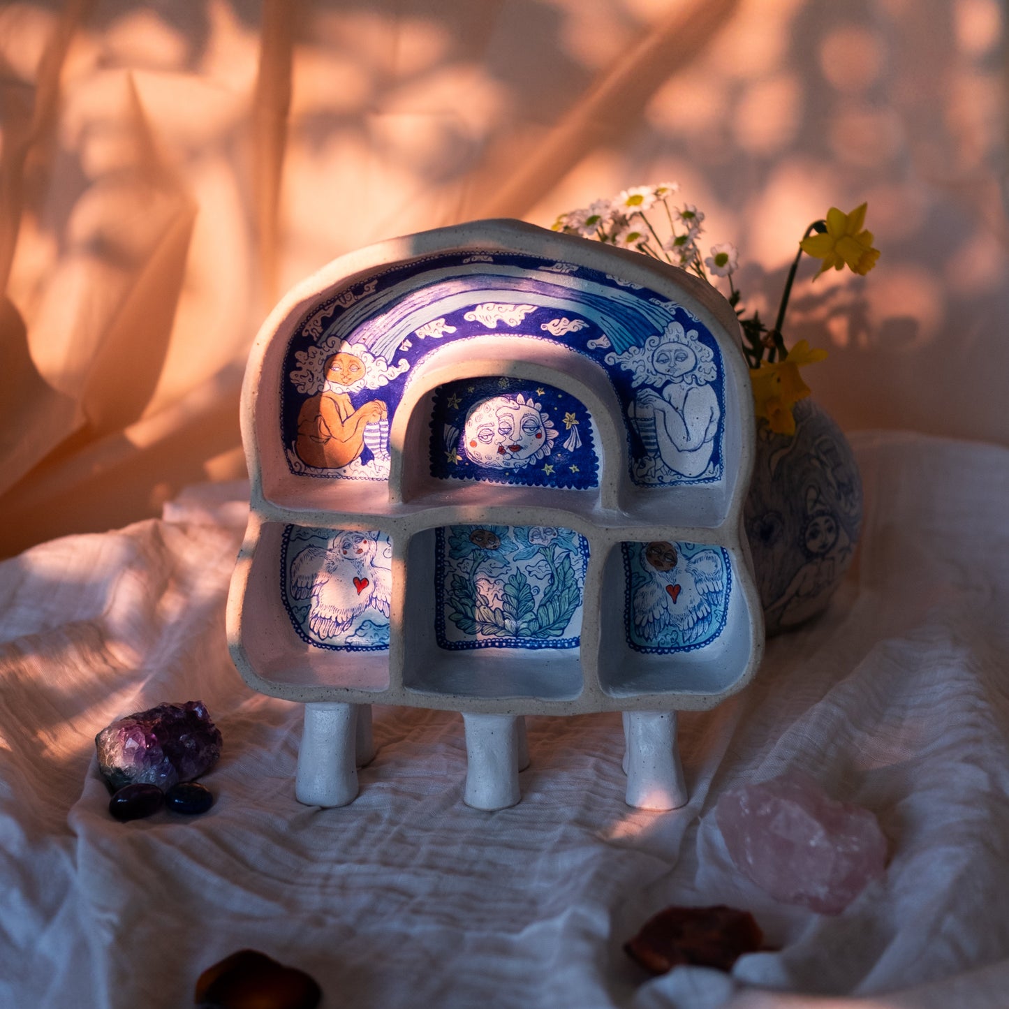 Ceramic Display Shelves – A Cabinet of Curiosities (Speckled Stoneware)