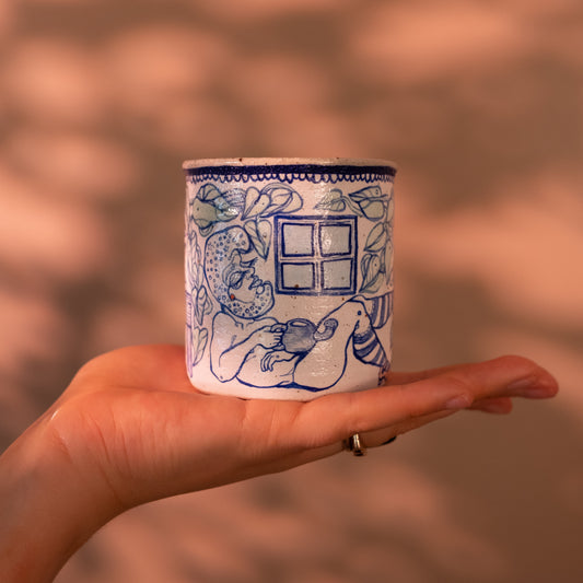 Handcrafted Ceramic Tumbler – Growing Phases (Speckled Stoneware, 250ml)