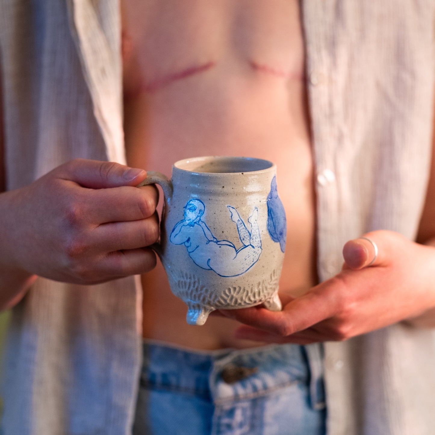 Handcrafted Ceramic Mug – A Celebration of Transgender Beauty (Speckled Stoneware, 300ml)