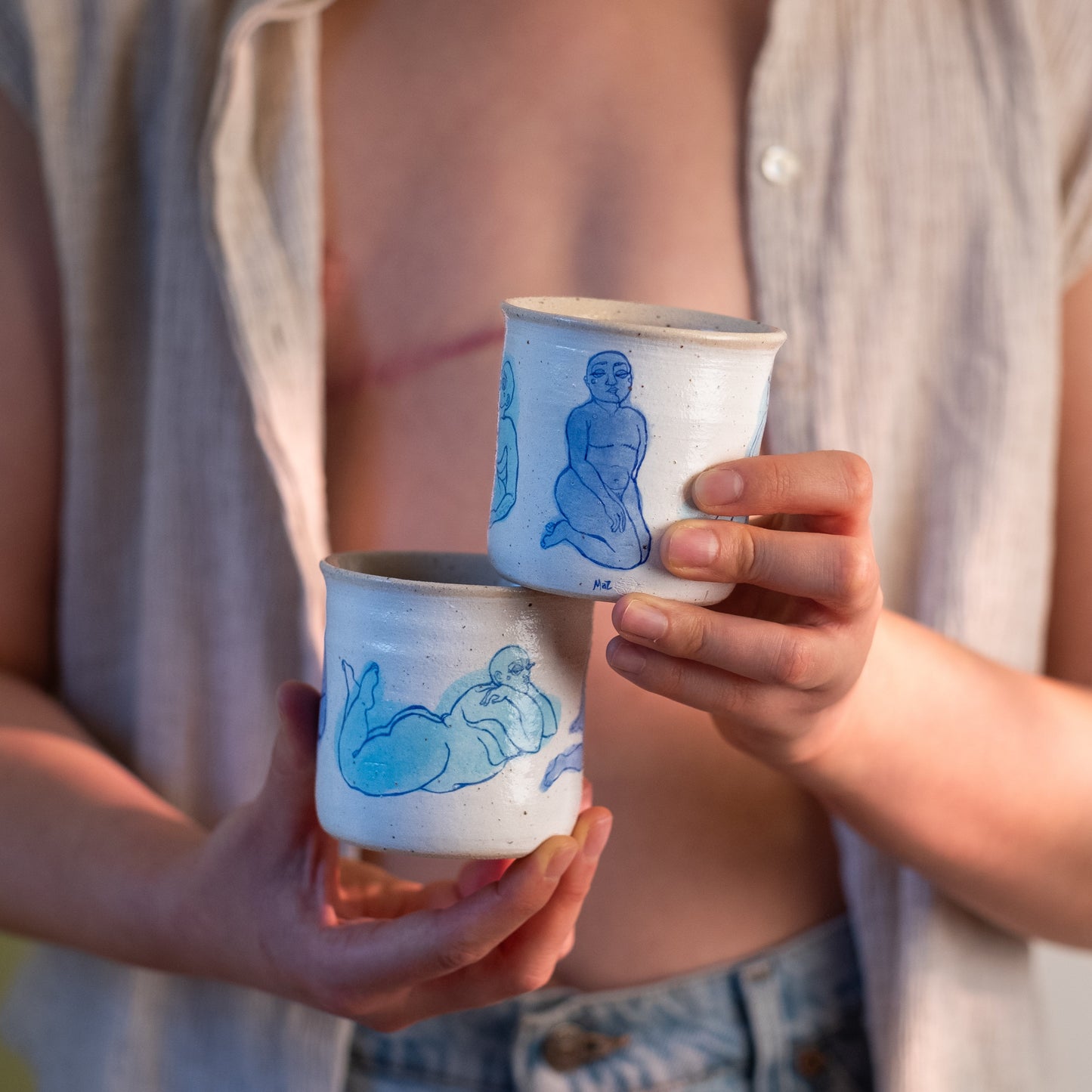 Handcrafted Ceramic Tumbler – A Celebration of Transgender Beauty (Speckled Stoneware, 250ml)