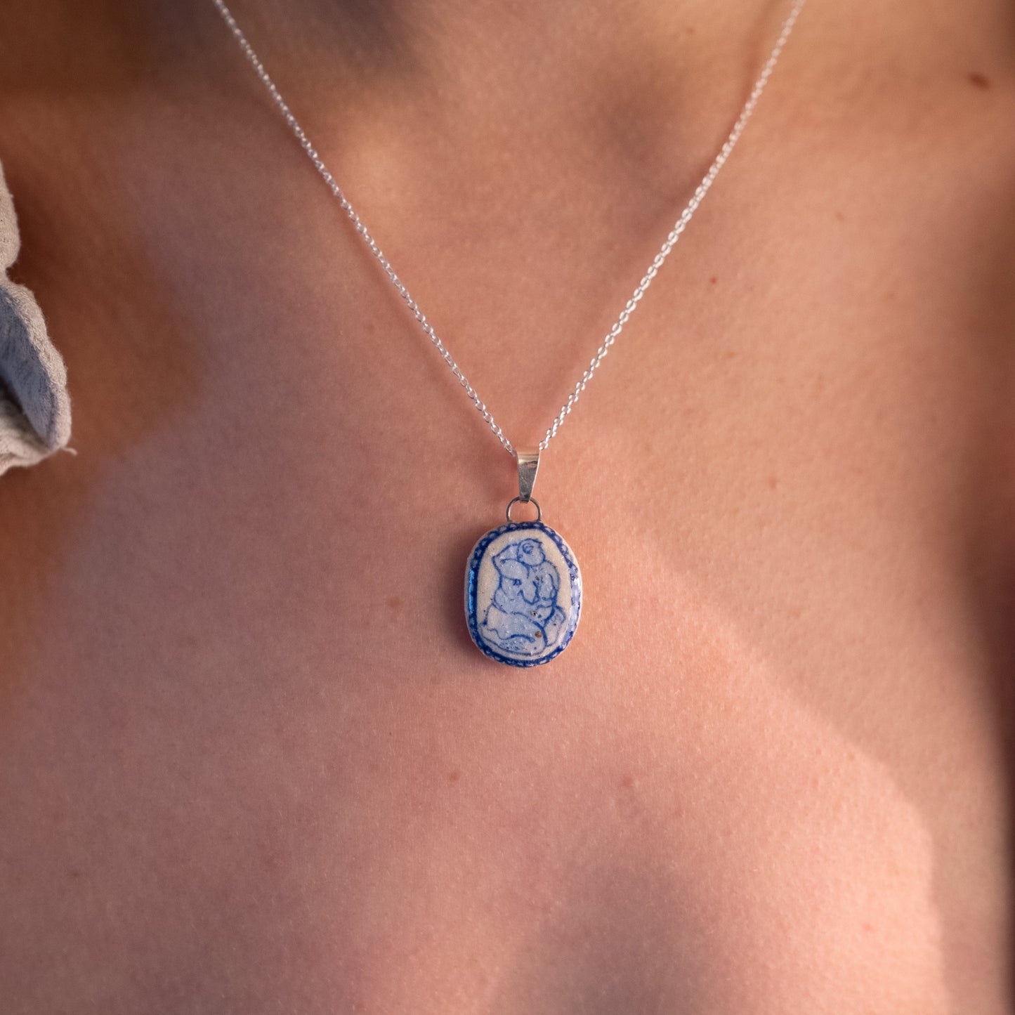 Handmade Ceramic Pendant Necklace – A Celebration of Transgender Beauty (Sterling Silver, Unique Design)