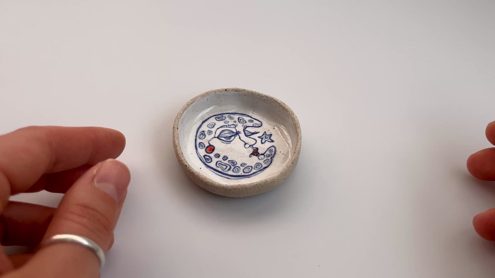 Handcrafted Ceramic Trinket Dish - Moon Design video