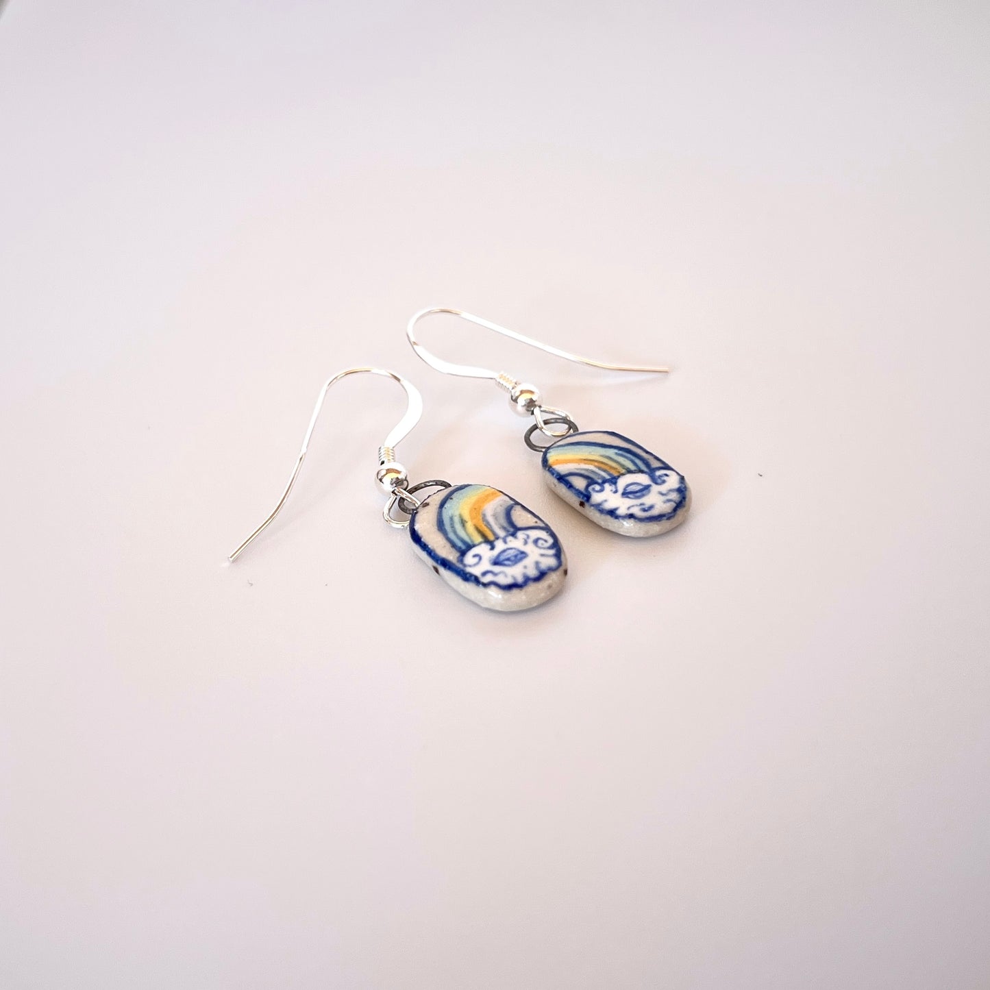 Handmade Ceramic Rainbow Earrings – Pride Jewellery (Sterling Silver, Ceramic, LGBTQ+ Gift)