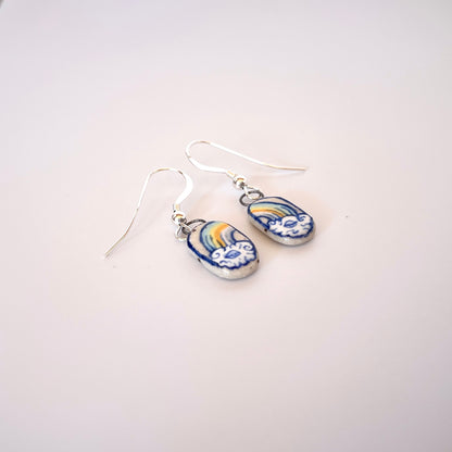 Handmade Ceramic Rainbow Earrings – Pride Jewellery (Sterling Silver, Ceramic, LGBTQ+ Gift)