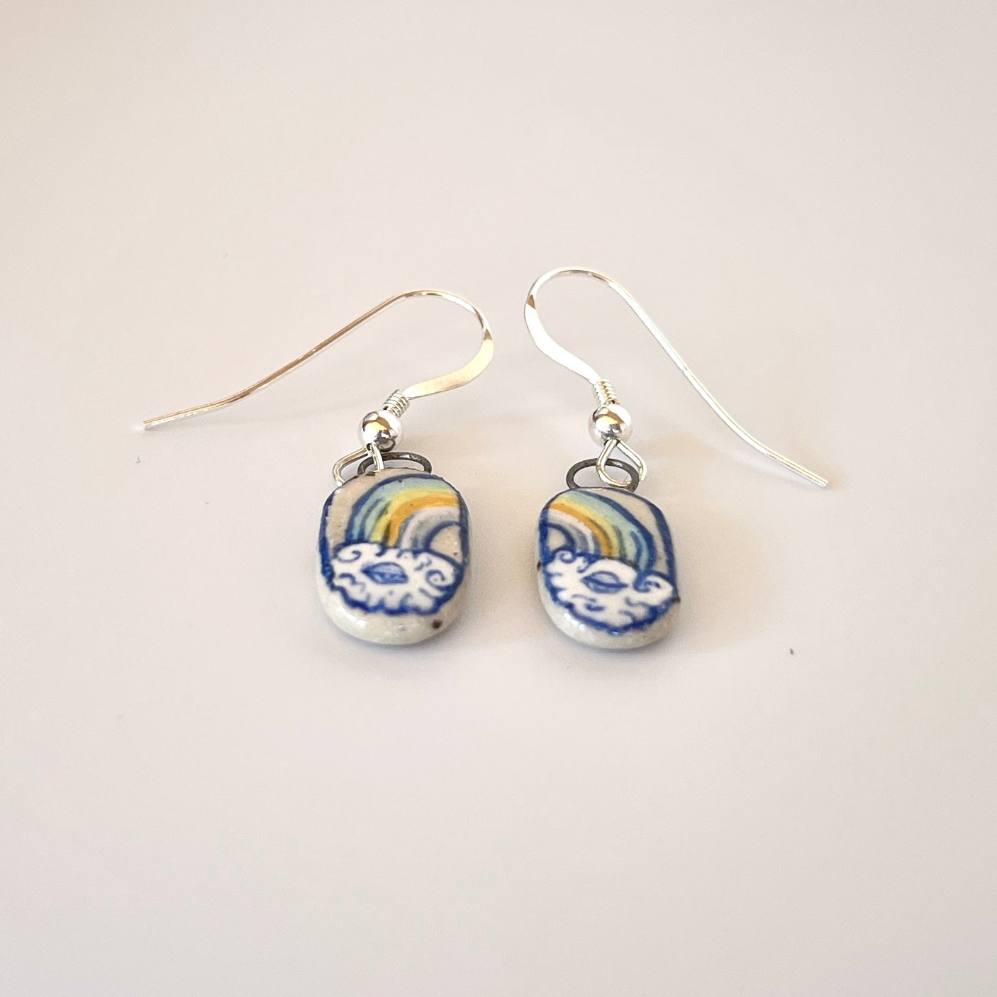 Handmade Ceramic Rainbow Earrings – Pride Jewellery (Sterling Silver, Ceramic, LGBTQ+ Gift)