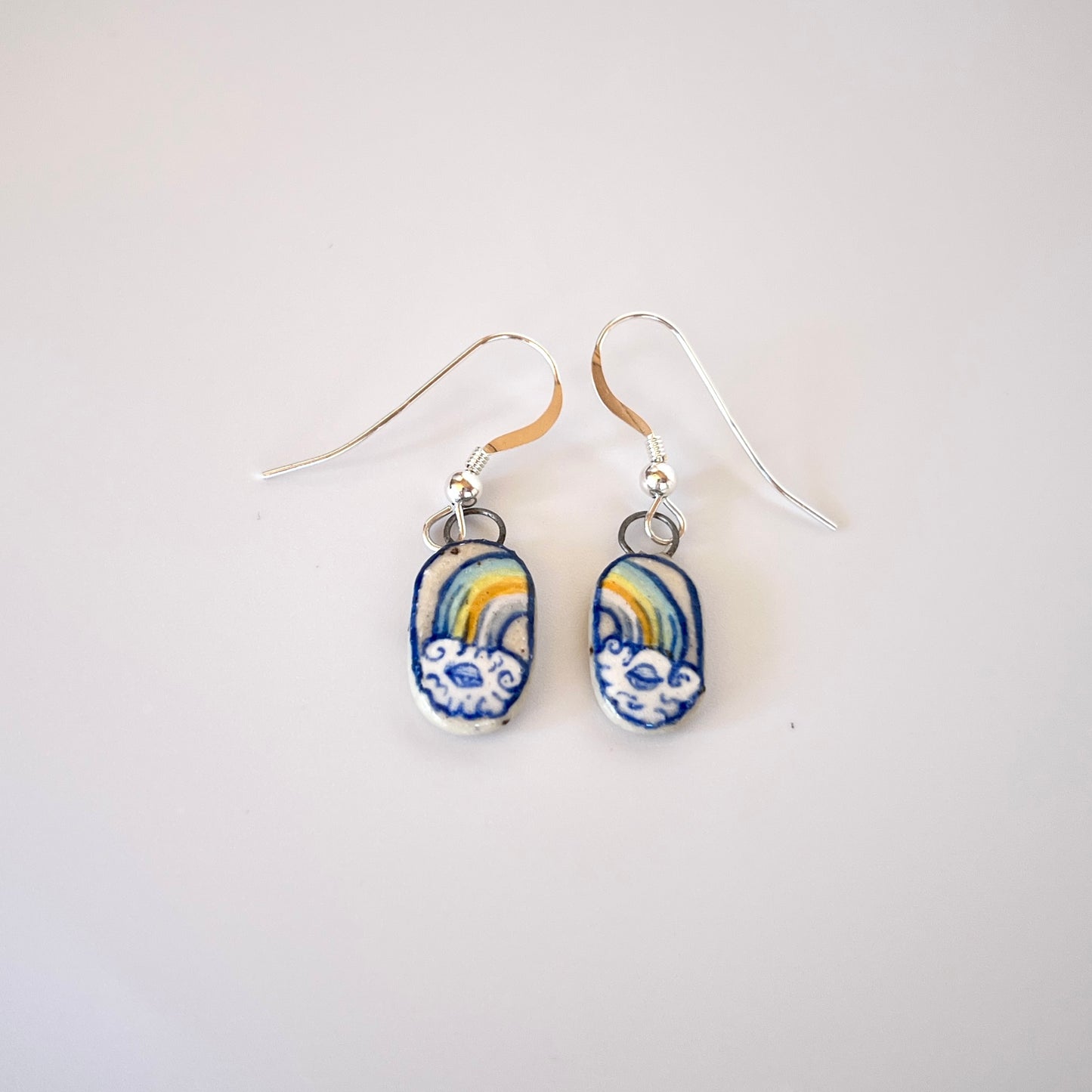 Handmade Ceramic Rainbow Earrings – Pride Jewellery (Sterling Silver, Ceramic, LGBTQ+ Gift)