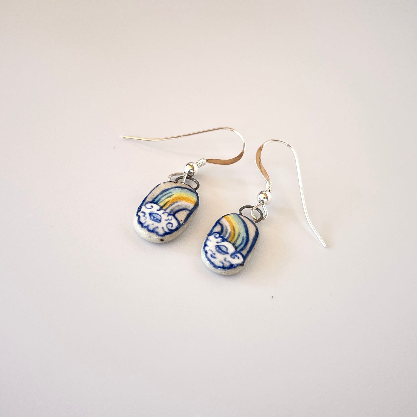 Handmade Ceramic Rainbow Earrings – Pride Jewellery (Sterling Silver, Ceramic, LGBTQ+ Gift)