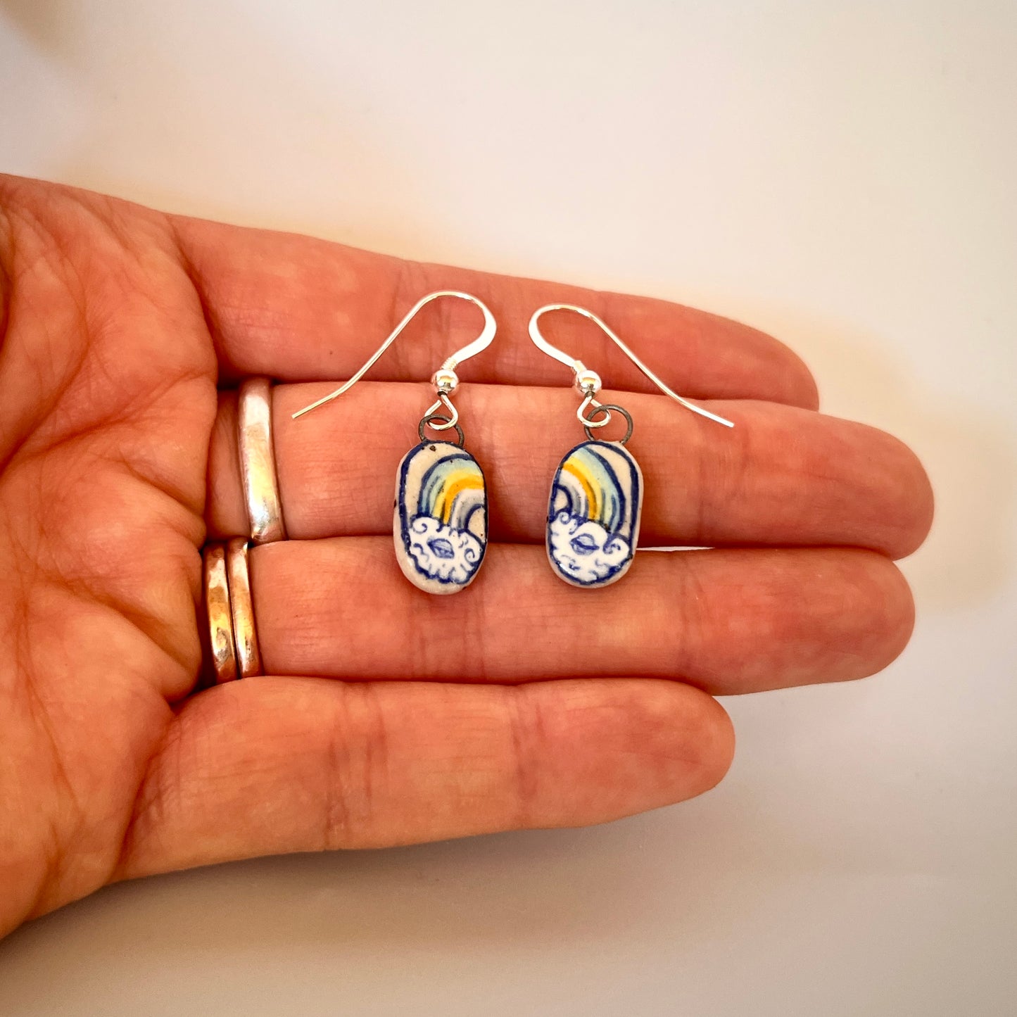 Handmade Ceramic Rainbow Earrings – Pride Jewellery (Sterling Silver, Ceramic, LGBTQ+ Gift)
