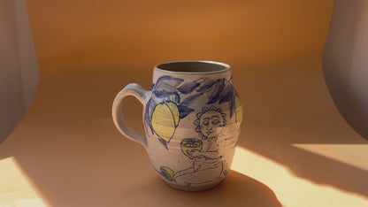 Handcrafted Large Ceramic Mug – When Life Gives You Lemons... (Speckled Stoneware, 450ml)