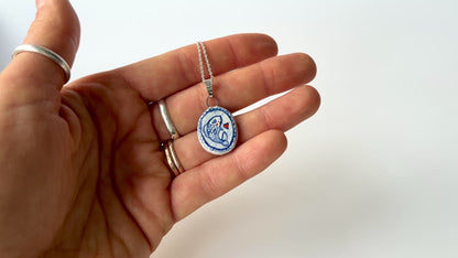 Handmade Ceramic Pendant Necklace – Fish Design (Sterling Silver, Ocean-Inspired Jewellery)