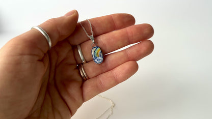 Handmade Rainbow Pendant Necklace – Pride Flag Jewellery (Sterling Silver, Ceramic, LGBTQ+ Gift)