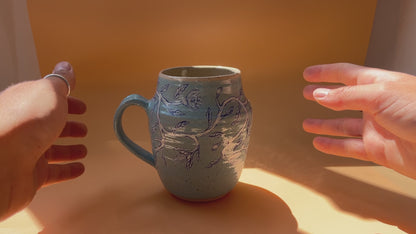Handcrafted Large Ceramic Mug – Whispers From The Wallflowers (Speckled Stoneware, 450ml)