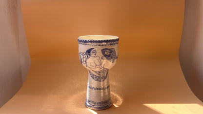 Handcrafted Ceramic Goblet - Sea Us Dance (250ml, Speckled Stoneware)