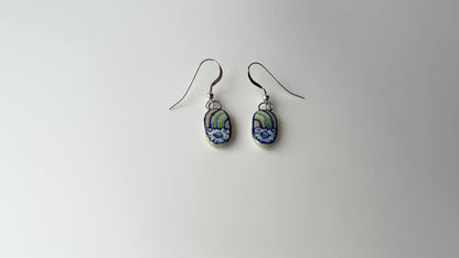 Handmade Ceramic Rainbow Earrings – Pansexual Pride Jewellery (Sterling Silver, Ceramic, LGBTQ+ Gift)
