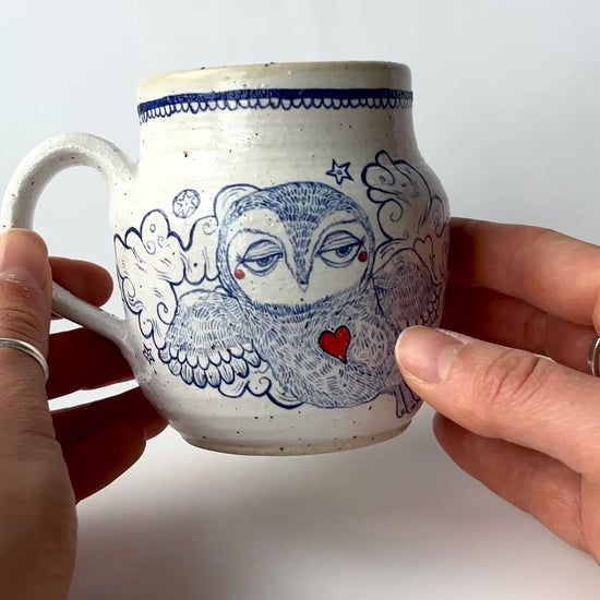 Handcrafted Ceramic Mug - Flying Owl Design video