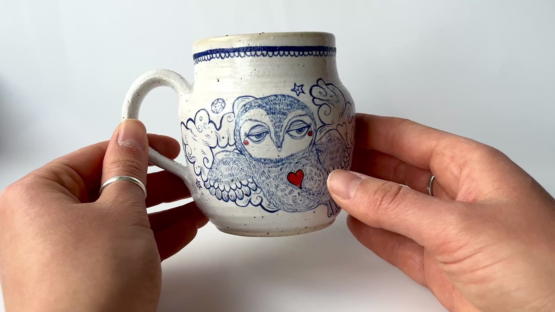 Handcrafted Ceramic Mug - Flying Owl Design video