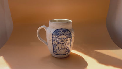 Handcrafted Large Ceramic Mug – Opposites Orbit (Speckled Stoneware, 450ml)